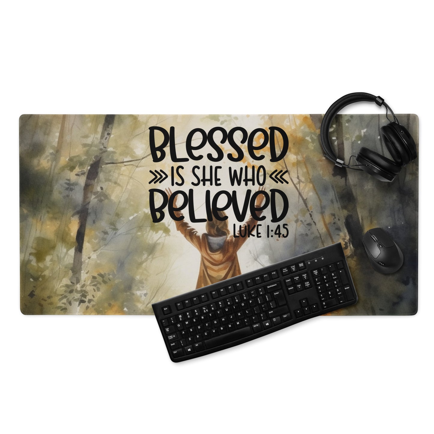 Blessed Is She Who Believed Gaming mouse pad