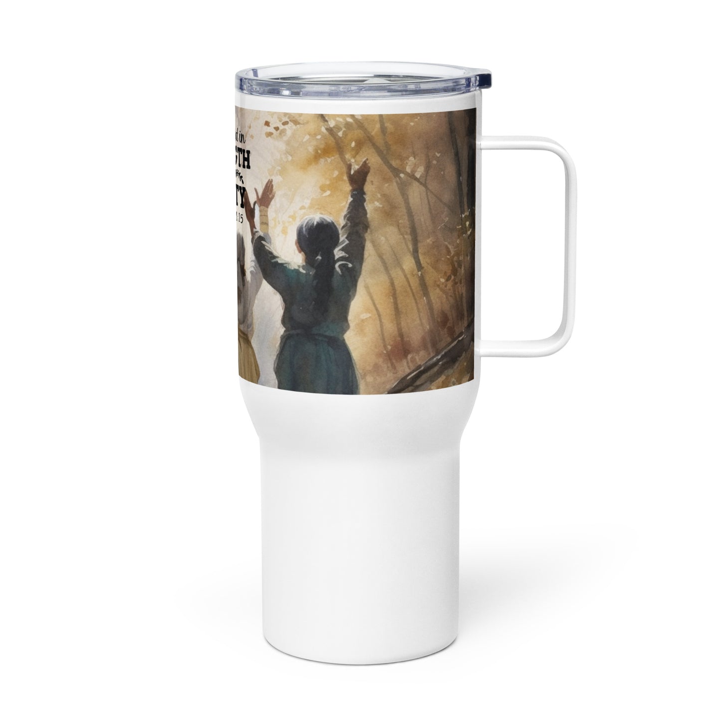 She Is Clothed With Strength and Dignity 25 oz Travel Mug