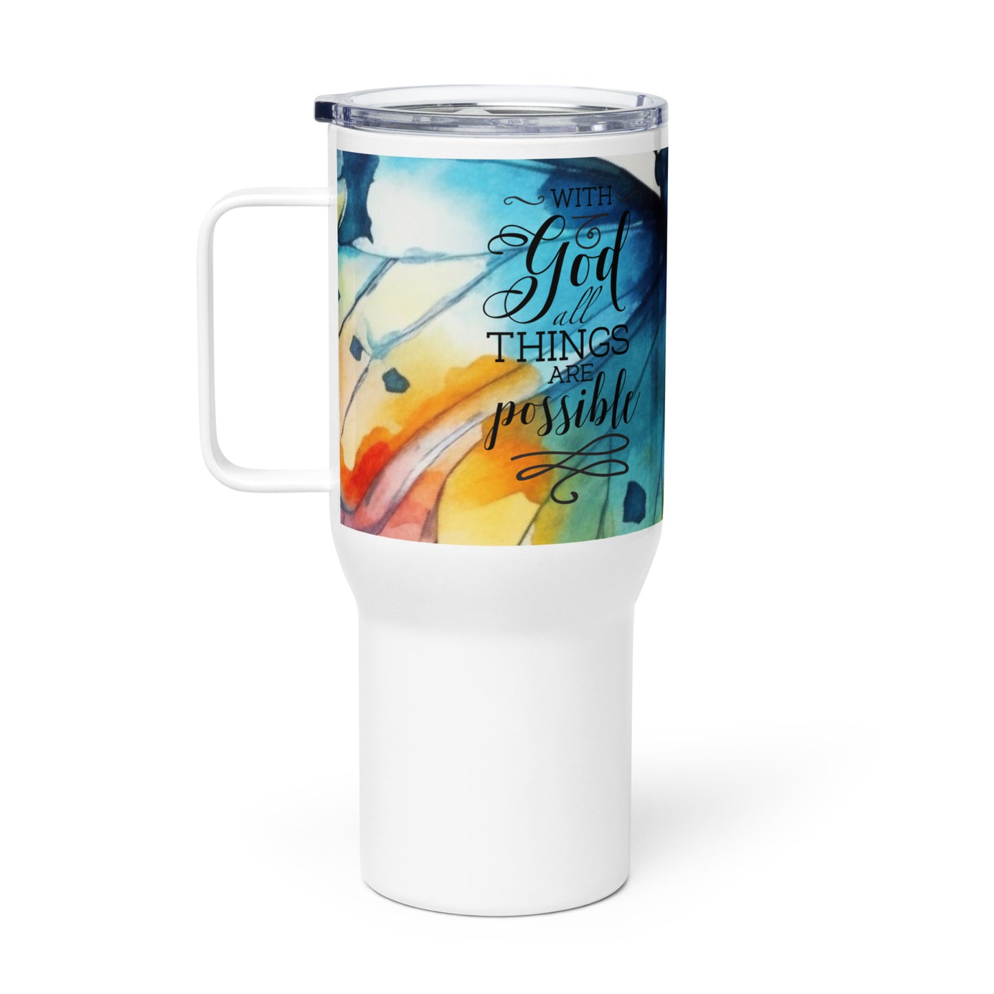 With God All Things Are Possible 25 oz Travel Mug