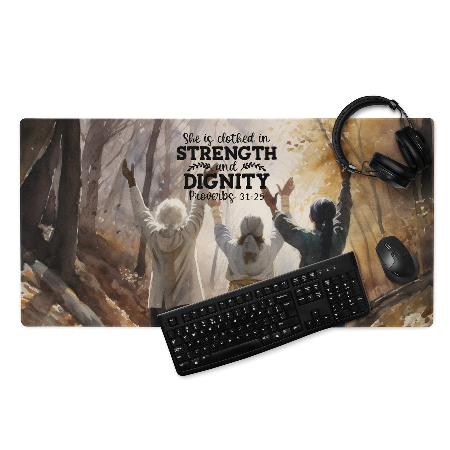 She Is Clothed With Strength And Dignity Gaming mouse pad