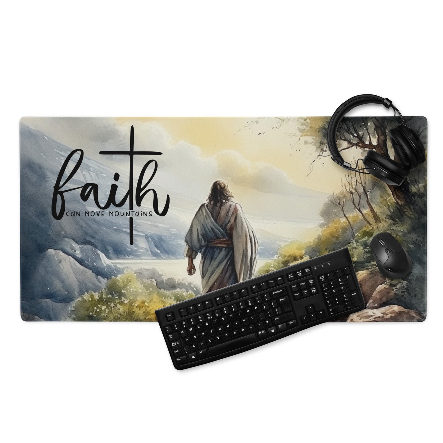 Faith Can Move Mountains Gaming mouse pad