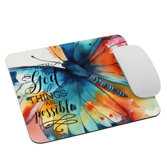 With God All Things Are Possible Mouse pad