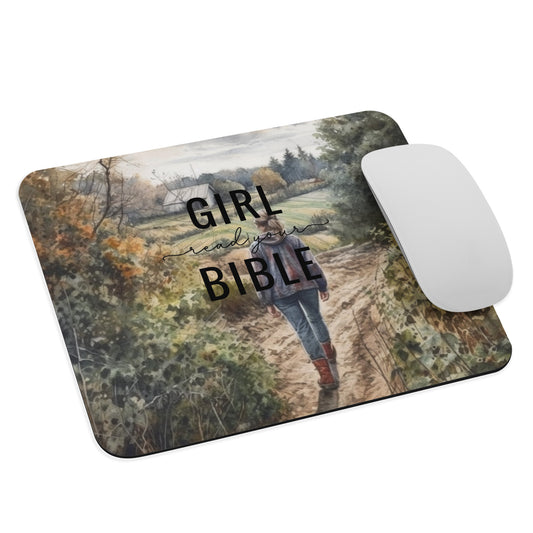 Girl Read Your Bible Mouse pad